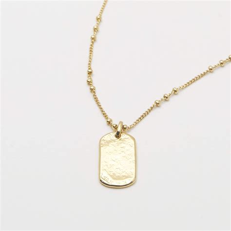 Gorjana Griffin Dog Tag Necklace in Metallic - Lyst