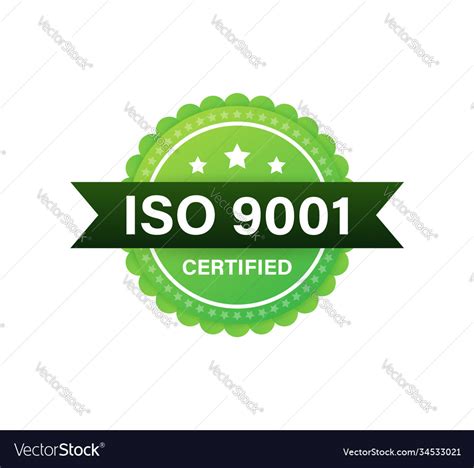 Iso 9001 Certified Badge Icon Certification Vector Image