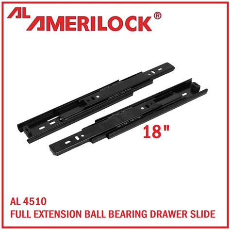 Amerilock Drawer Guide Drawer Slide Ball Bearing Type Black Per Pair