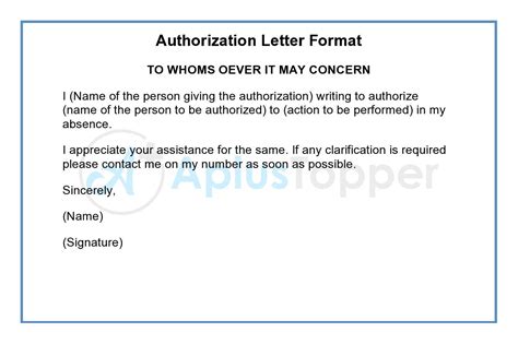 Use our free letter to help you get started. Authorization Letter Letter Of Authorization Format Samples A Plus Topper