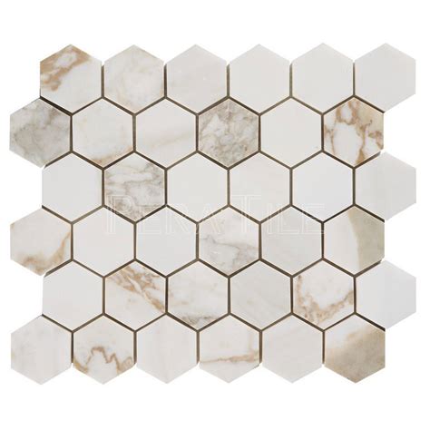 Calacatta Gold 2 Honed Hexagon Mosaic Pera Tile