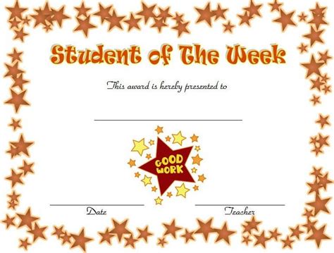 Quality Star Student Certificate Templates Certificate Templates