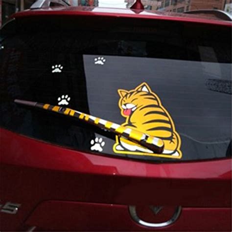 Fochutech Car Auto Body Sticker Funny Cat Tail Rear Windshield Window