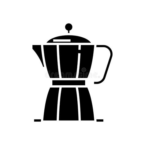 Coffee Maker Black Icon Concept Illustration Vector Flat Symbol