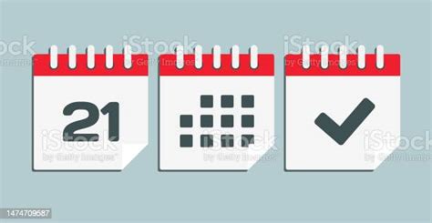 Vector Icon Page Calendar 21 Day Agenda Done Stock Illustration
