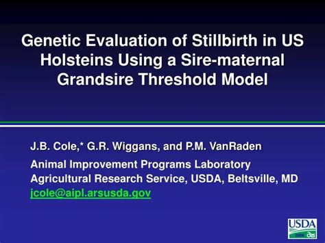 Ppt Genetic Evaluation Of Stillbirth In Us Holsteins Using A Sire