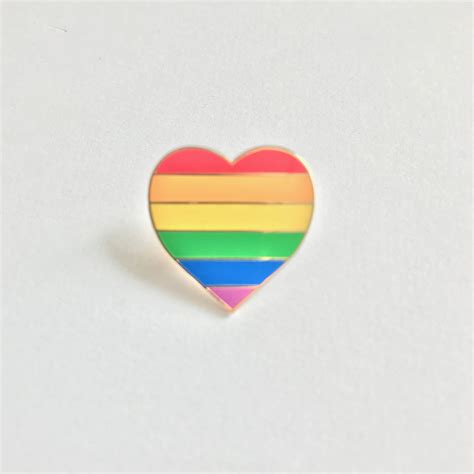 Lgbtq Rainbow Heart Enamel Pin Badge Gay Pride Month 2021 Etsy