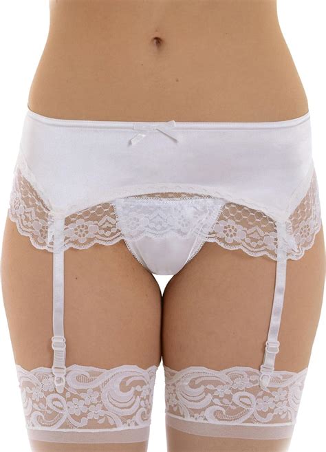 womens plus size white garterbelt lingerie sexy satin and lace garter belt fits