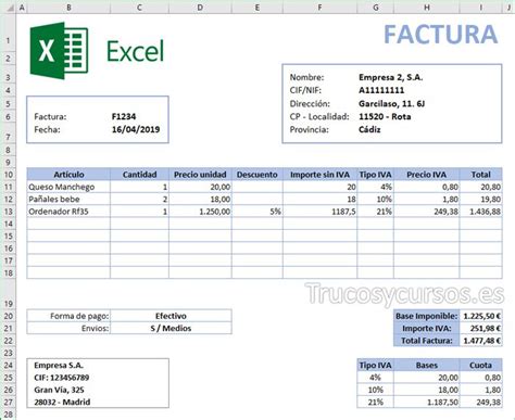 Factura Autom Tica Paso A Paso En Excel Presupuesto Excel Libros De