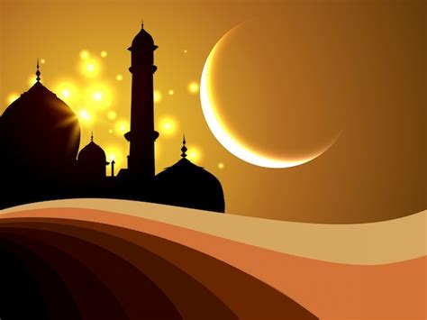 Free Vector Abstract Islamic Background With Silhouette