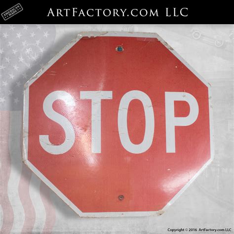 Vintage Stop Sign Classic 1950s Era Used Road Sign