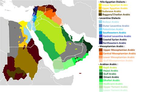 Map Of Arabic Dialects In The Mashriq R Arabs