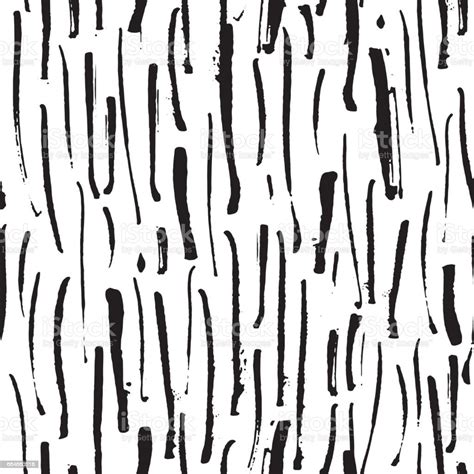 Vector Illustration Striped Seamless Hand Drawn Pattern Black And White