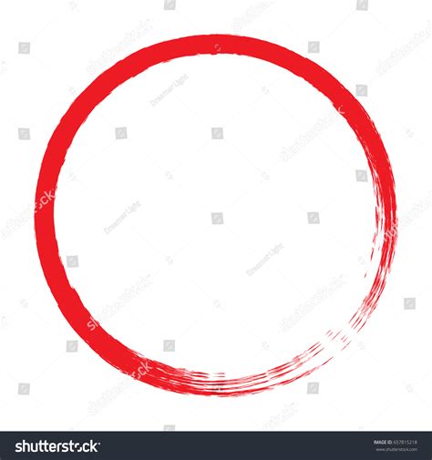 Red Paint Brush Stroke Circle Isolated Vector De Stock Libre De