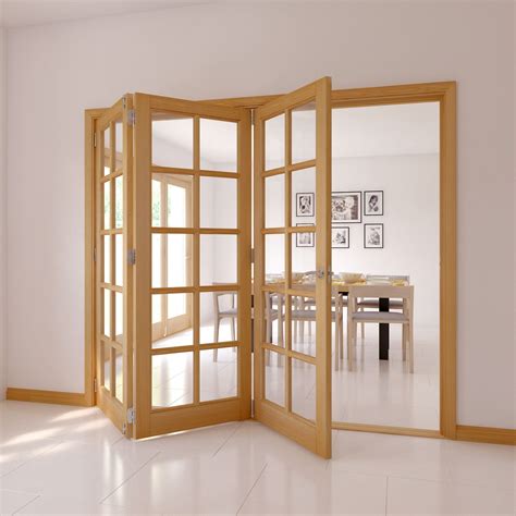 Lite Oak Veneer Glazed Internal Folding Door H Mm W Mm Departments Diy At B Q