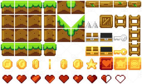Pixel Platform Tileset Pixel Art Tutorial Pixel Games Pixel Art