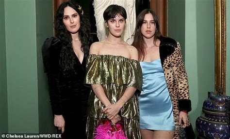 Rumer Willis Rocks A Flowing Black Dress With Sisters Tallulah And