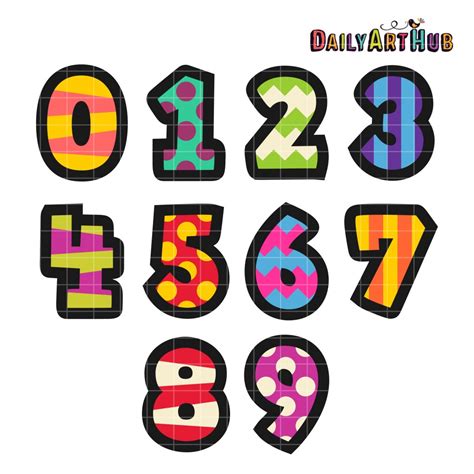 Cartoony Numbers Clip Art Set Daily Art Hub Graphics Alphabets And Svg