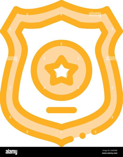 Police Officer Badge Icon Outline Illustration Stock Vector Image And Art