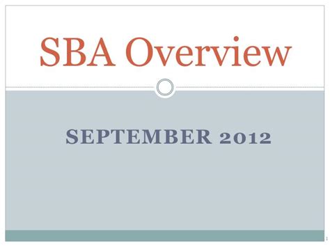 Ppt Sba Overview Powerpoint Presentation Free Download Id1542394