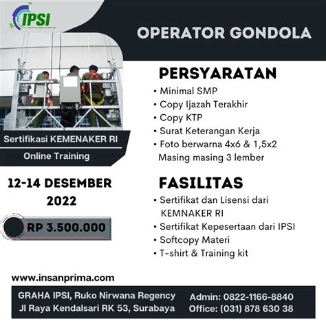 Operator Gondola Terlaris Wa 62 822 1166 8840 Pusat Pelatihan K3