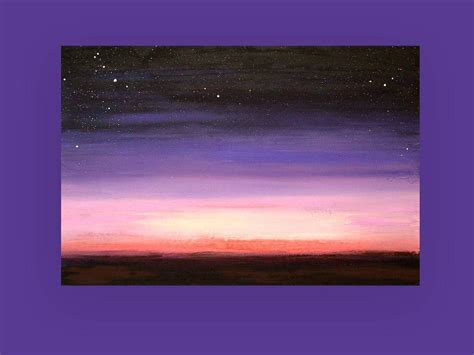 Abstract Acrylic Painting Canvas Modern Night Sky