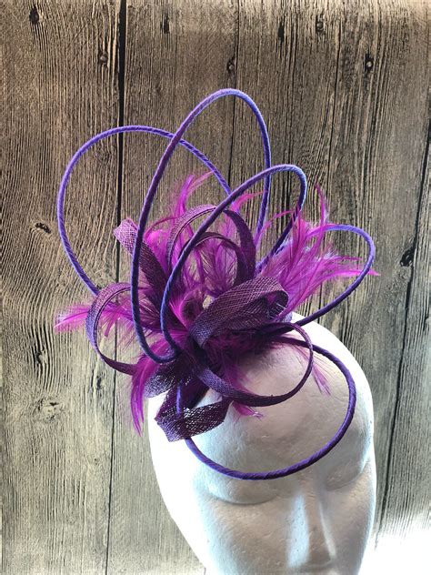 Violet Fascinator Cocktail Hats Wedding Fascinator Etsy Fascinator