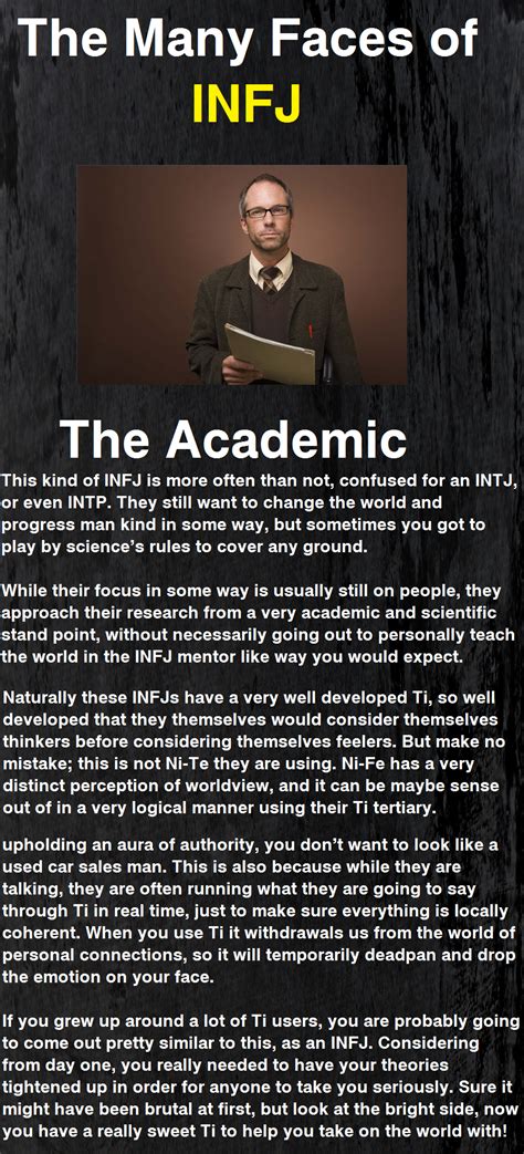 The Many Faces Of The Infj The Academic Infj Personality Type Infj