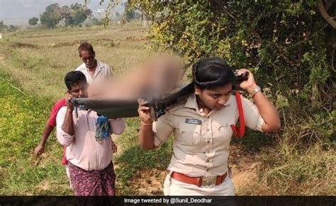 Andhra Pradesh Refused Help Woman Cop Carries Body For Last Rites
