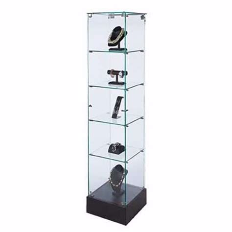 glass tower frameless display case display warehouse retail fixtures display cases and