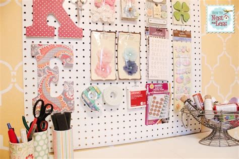 Craft Room Peg Board And Scrapbook Paper Letters How To Nest For Less