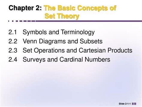 Ppt Chapter 2 The Basic Concepts Of Set Theory Powerpoint