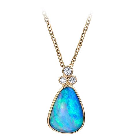 Black Opal Jewelry Diamond Pendant Jewelry Opal Pendant Necklace Eye