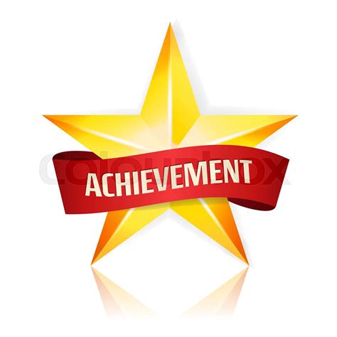 Achievement Vector Star With Red Ribbon Stock Vector Colourbox