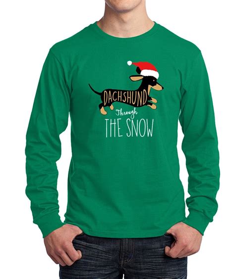 Dachshund Through The Snow Mens Christmas T Shirt Funny Etsy