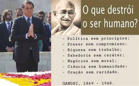 Bolsonaro Tenta Lacrar Texto Atribu Do A Gandhi T O Diferente Da