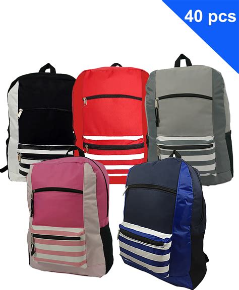 Wholesale Classic Backpack 18 Inch Printed Basic Bookbag Bulk Cheap