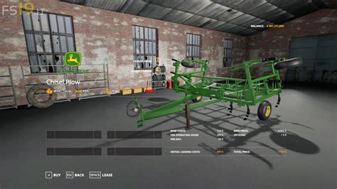 John Deere Chisel Plow V 10 Fs19 Mods Farming Simulator 19 Mods