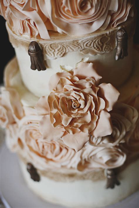 Pink Gold And Cream Wedding Cake Elizabeth Anne Designs The Wedding Blog