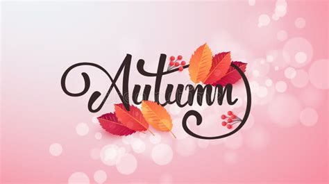 Autumn Calligraphy Seasonal Lettering Stock Vector Illustration Of