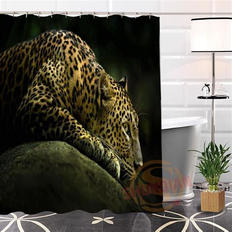 Buy shower curtains and get the best deals at the lowest prices on ebay! Popular Eco friendly Custom Unique leopard Fabric Modern ...
