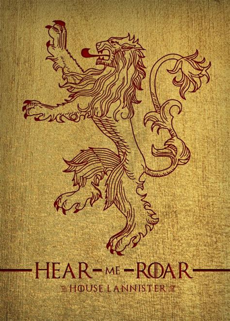 Game Of Thrones Wood Emblems House Lannister 2 Displate Artwork By