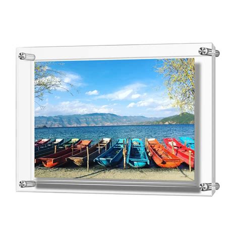 Pack5units Custom 24x36 Wall Mounted Acrylic Lucite Floating Frame Plexiglass Gallery