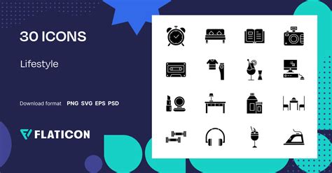 Lifestyle Icon Pack Glyph 30 Svg Icons