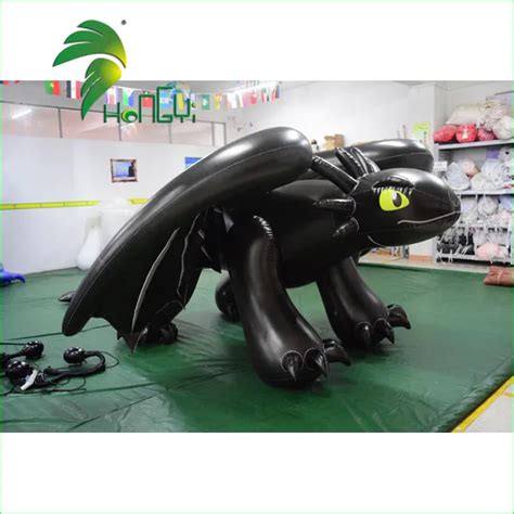 Hongyi Toy Custom Giant Flying Black Dragon Toy Inflatable Toothless Dragon View Inflatable