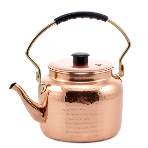 Old Dutch International 875 Hammered Copper Tea Kettle With Bakelite