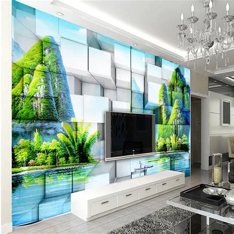 Beibehang Customize Any Size Wallpaper Mural Photo 3d Cube Brick Wall