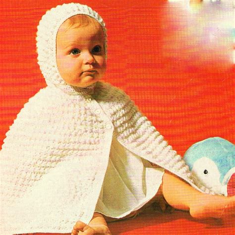 Adorable Baby Hooded Cape Crochet Pattern Pdf T166 Etsy