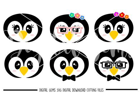 Penguin Faces Svg Png Eps Dxf Files