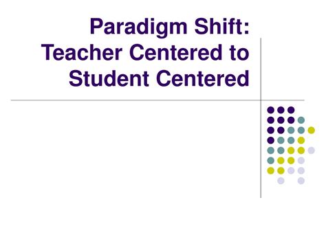 Ppt Paradigm Shift Teacher Centered To Student Centered Powerpoint